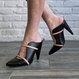 Elegant Black and Nude Women's Heels